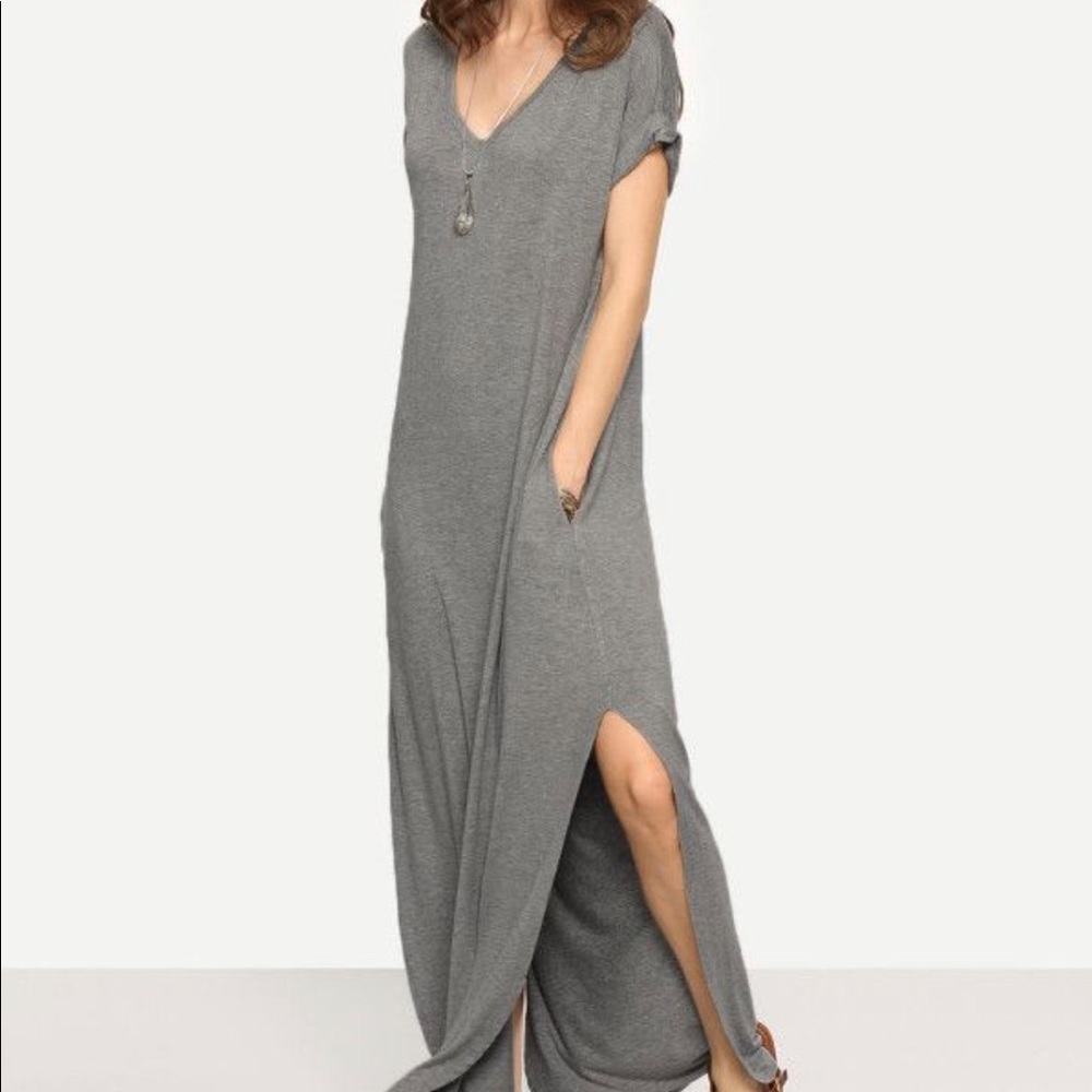 Heather gray maxi dress